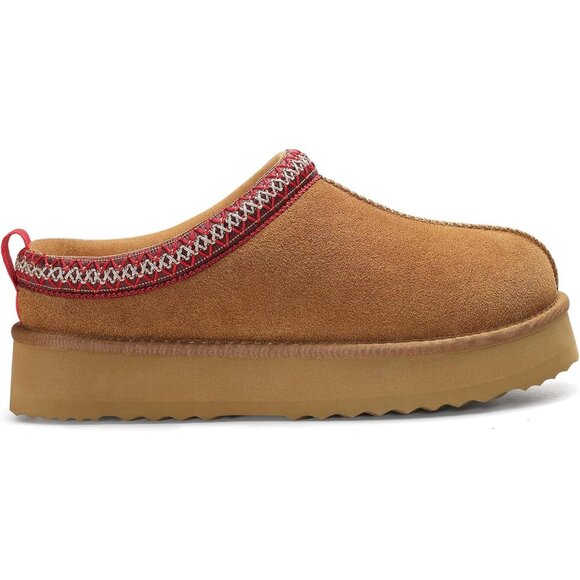 Fuzzy Chestnut Platform Slippers for Women – Stylish Winter Comfort Size 8-8.5 - Picture 9 of 9